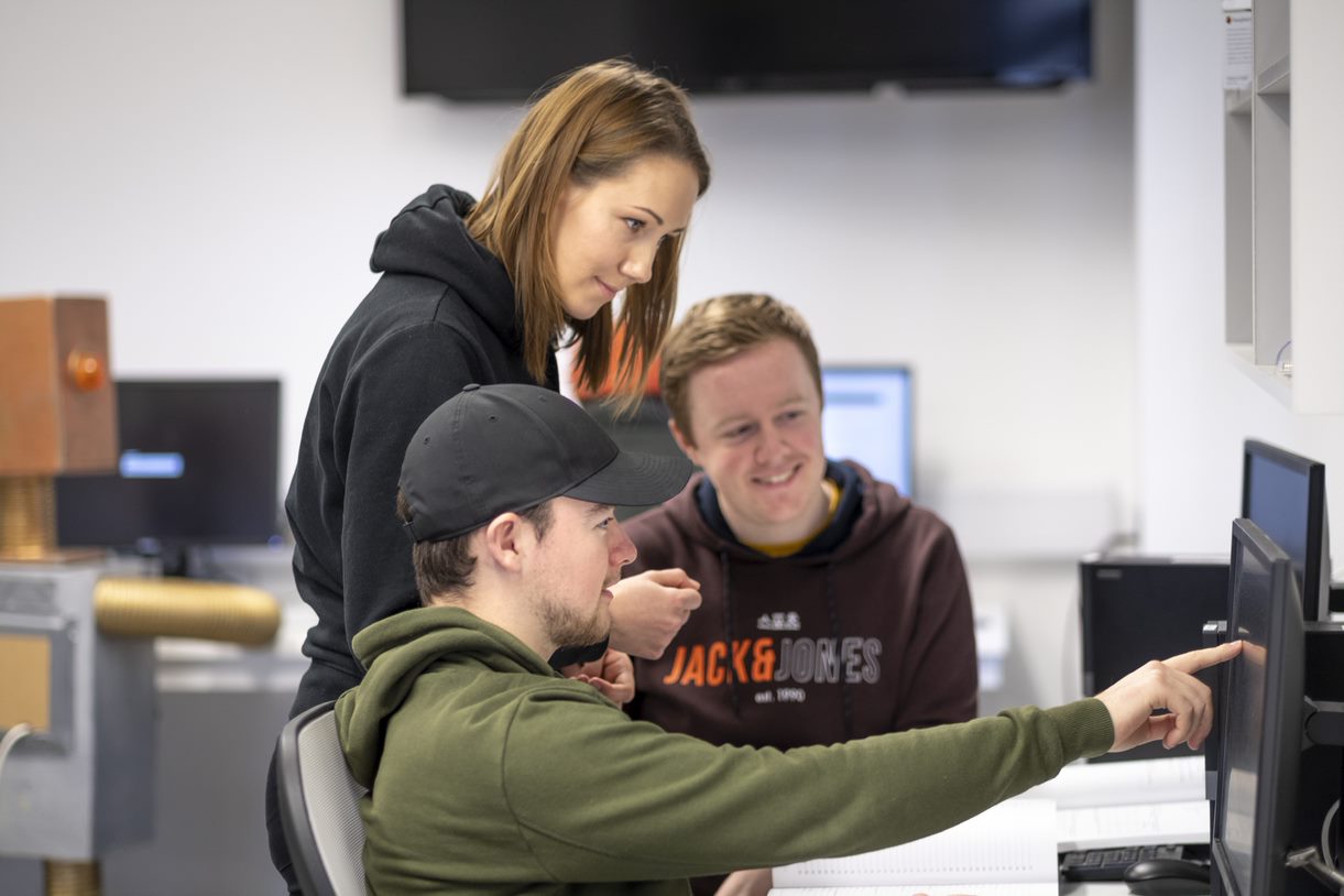 Students working with a tutor in the Computer Science Centre